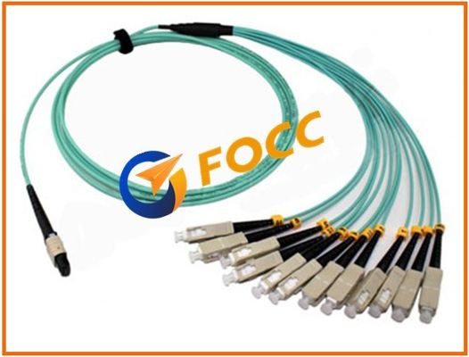 China 12 Core Configuration Fiber Optic Patch Cables, MTP to SC Fan Out Ribbon Type supplier